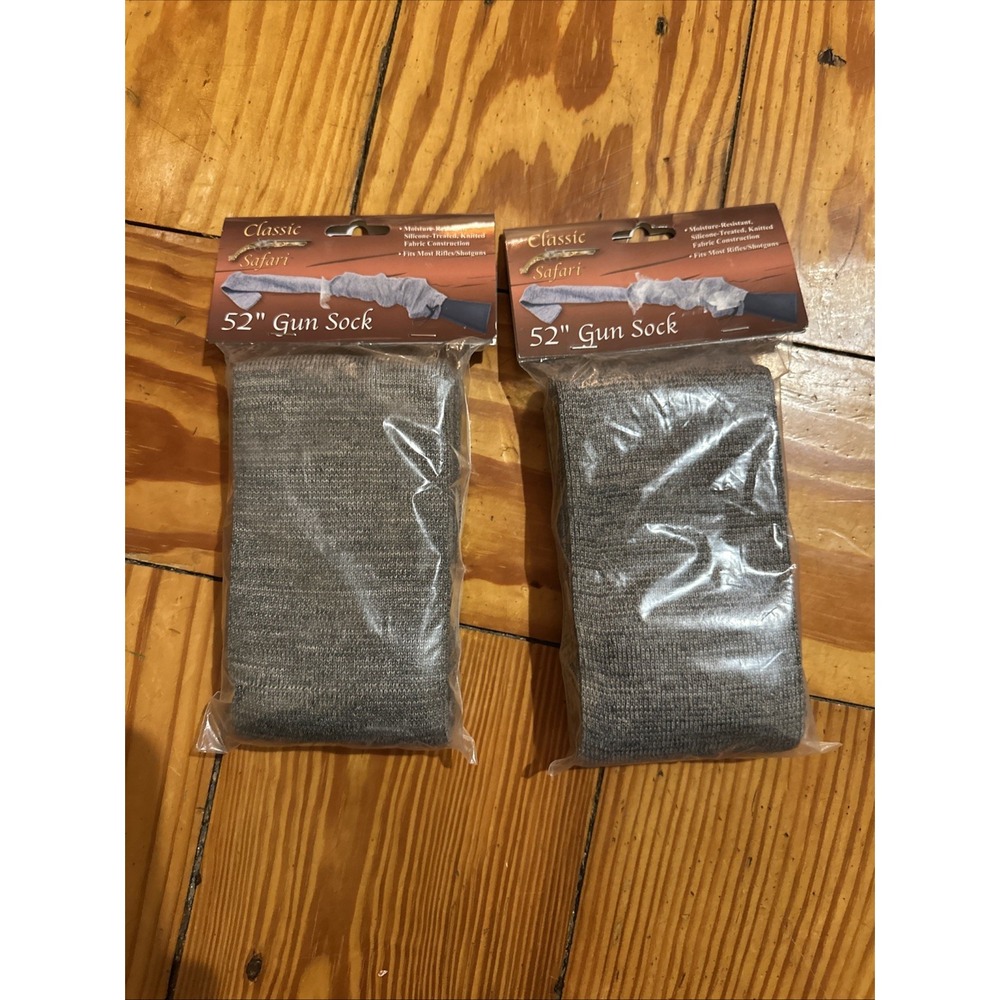 Gun Sock Up To 52" Long Knit Slate Gray Green by Classic Safari Set of 2 Hunting